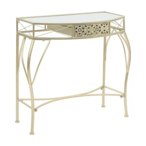 Mesa de apoio de estilo francês metálico 82x39x76 cm dourado