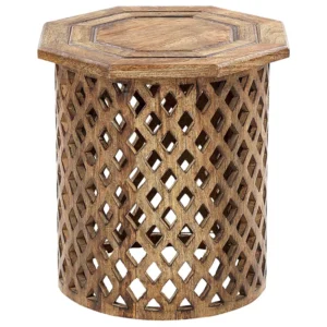 Mesa de apoio em madeira escura de mangueira KHANPUR