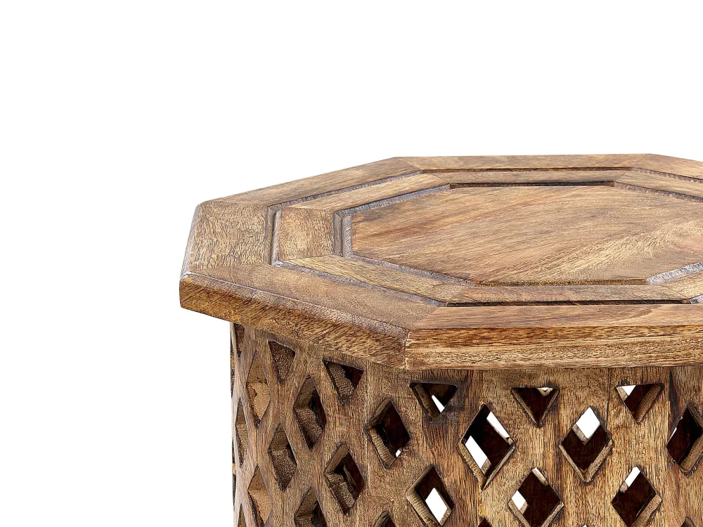 Mesa de apoio em madeira escura de mangueira KHANPUR