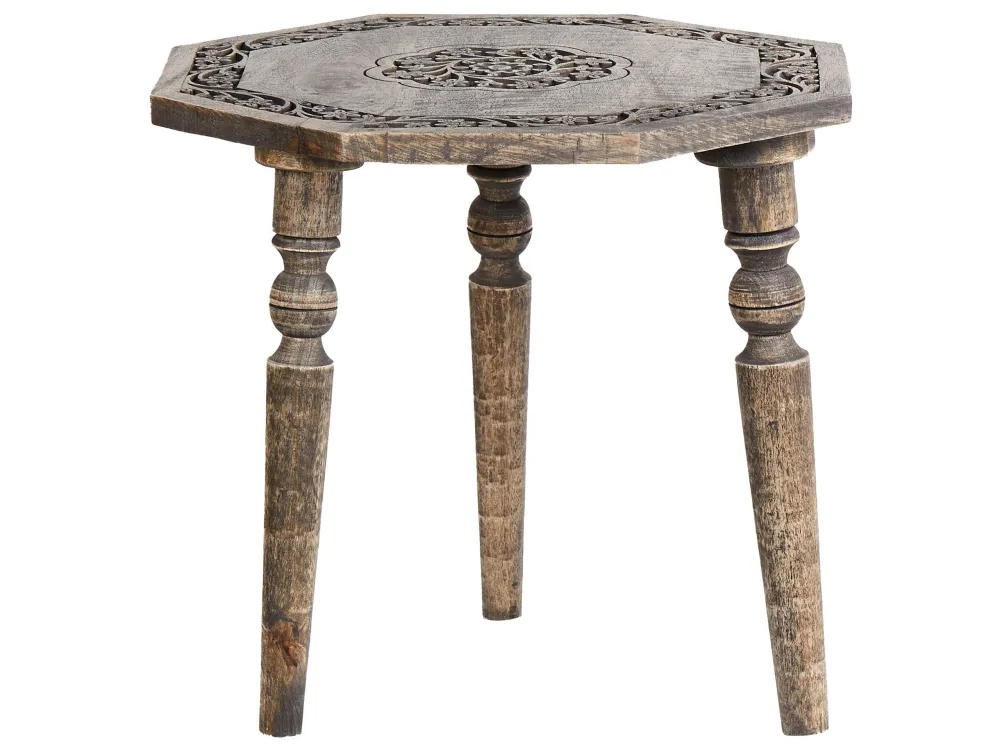 Mesa de apoio em madeira de mangueira escura WANDILO