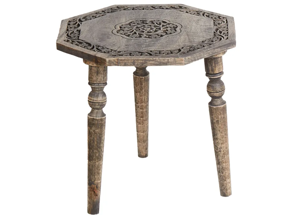 Mesa de apoio em madeira de mangueira escura WANDILO