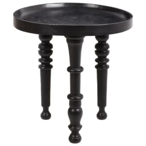 Mesa de apoio em madeira de mangueira preta LEETON