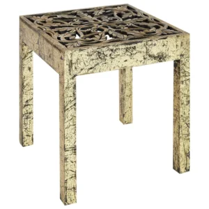 Mesa de apoio em madeira preta e dourada PALASI