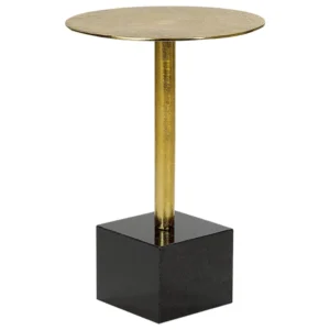 Mesa de apoio em metálico dourado e preto COLIBRI
