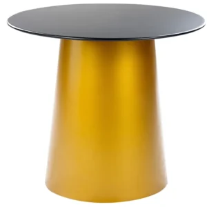 Mesa de apoio em metálico dourado e preto KERANG