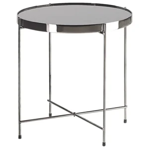 Mesa de apoio ⌀ 40 cm preta e prateada LUCEA