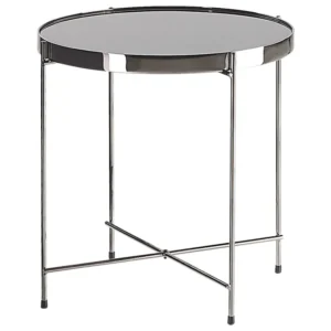Mesa de apoio ⌀ 40 cm preta e prateada LUCEA