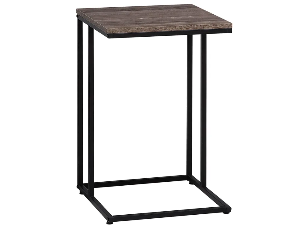 Mesa auxiliar 40 x 40 cm em castanho sombrio e preto TROY