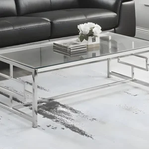 Mesa de centro design vidro temperado e ço cromado. CLOTILDE de Pascal Morabito