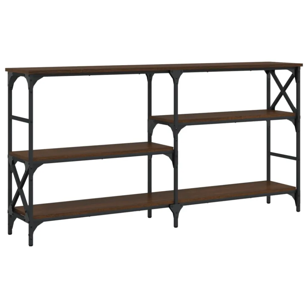 Mesa consola 150x29x76,5 cm derivados madeira carvalho castanho