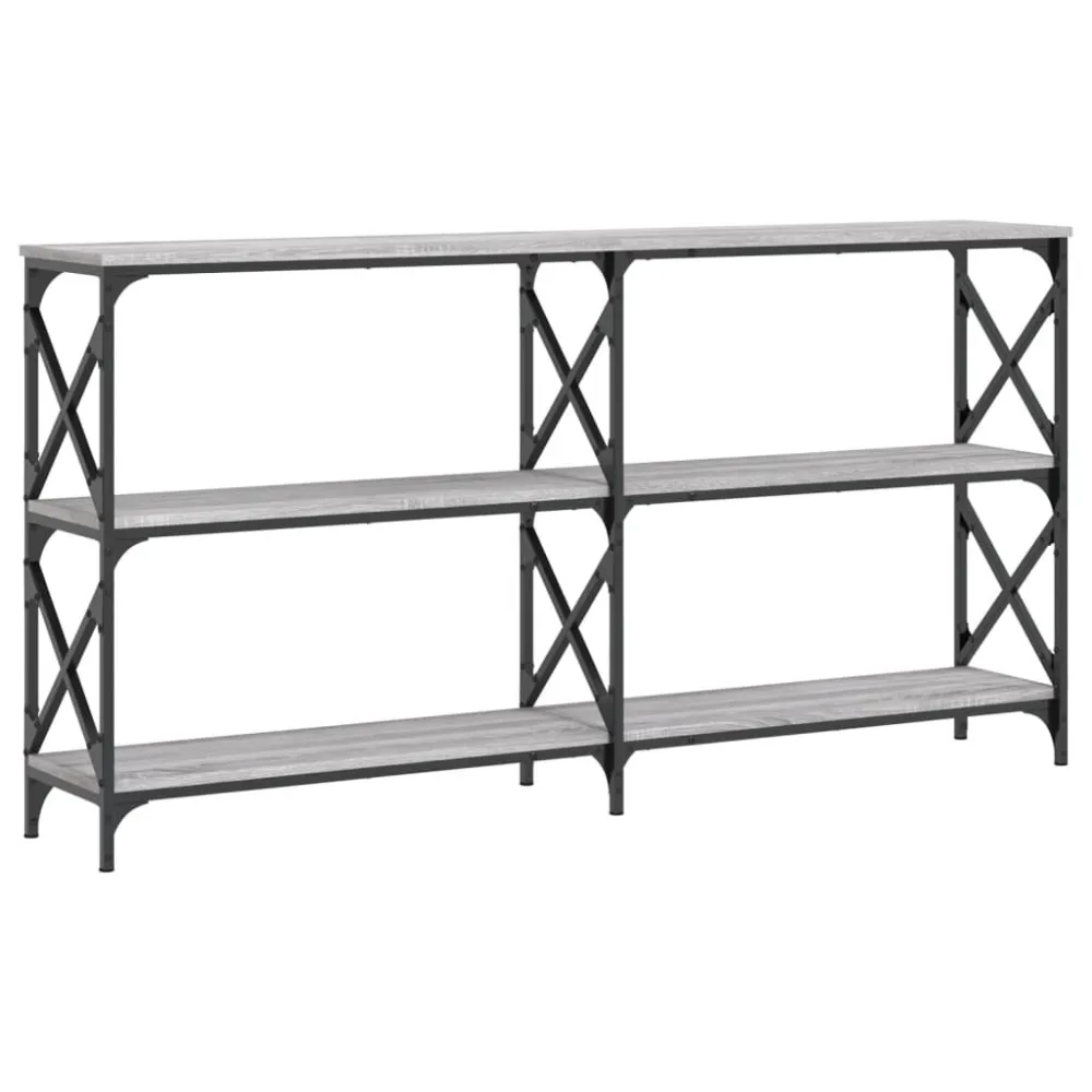 Mesa consola 156x28x80,5cm derivados de madeira cinzento sonoma