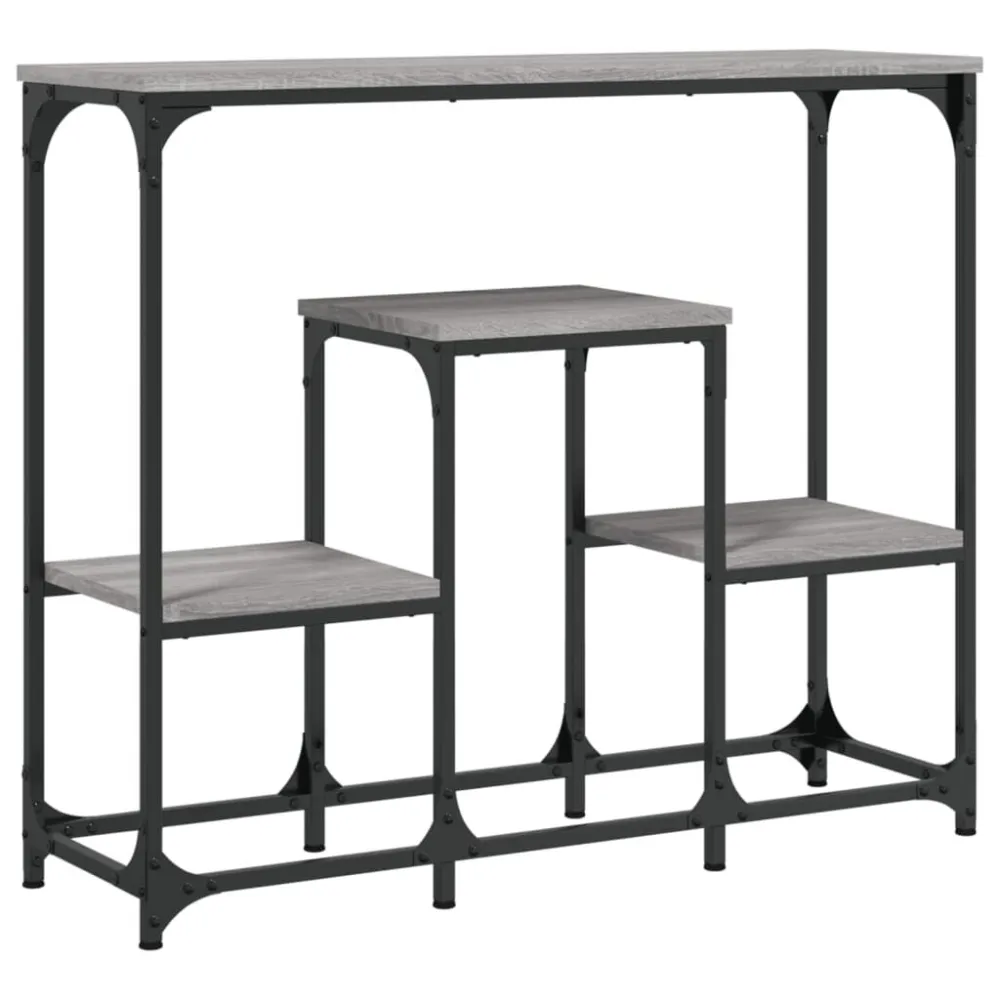 Mesa consola 89,5x28x76 cm derivados de madeira cinzento sonoma