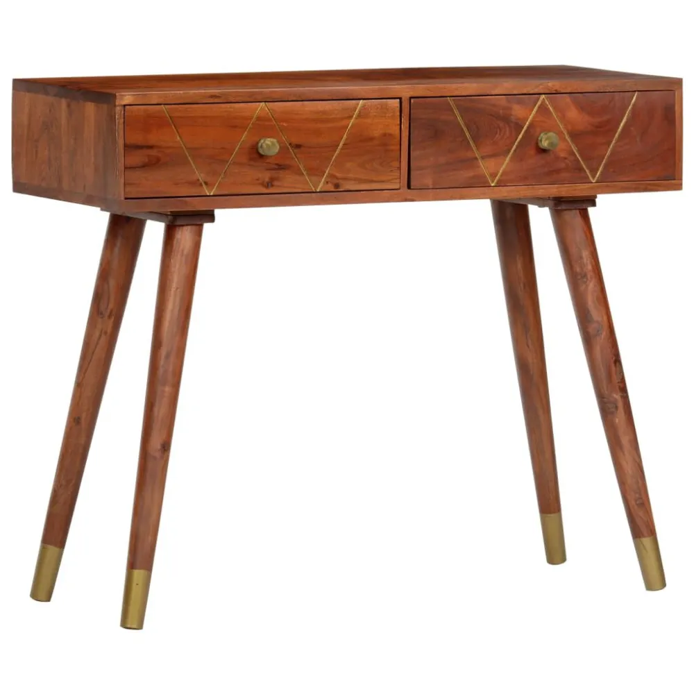 Mesa consola 90x35x76 cm madeira de acácia maciç
