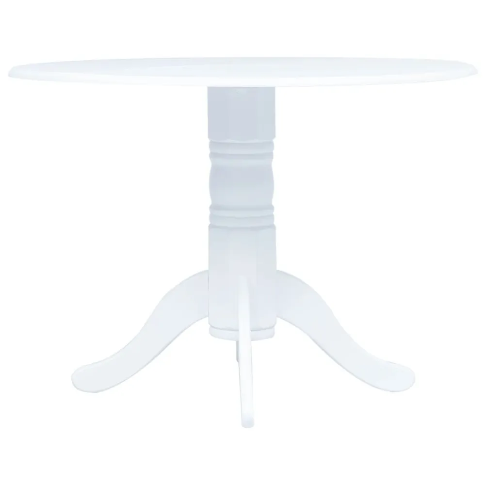 Mesa de jantar 106 cm madeira de seringueira maciç branco
