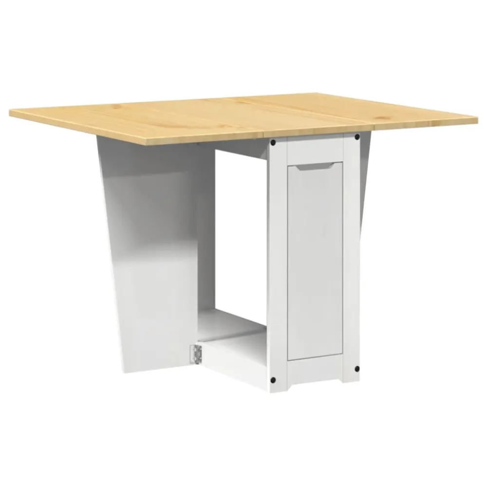 Mesa de jantar dobrável Corona madeira de pinho maciç branco