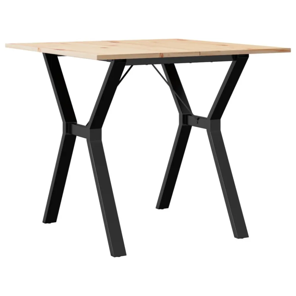 Mesa de jantar estrutura em Y 80x80x75 cm pinho e ferro fundido