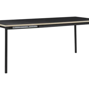 Mesa de jantar extensível preta 140/190 x 90 cm AVIS
