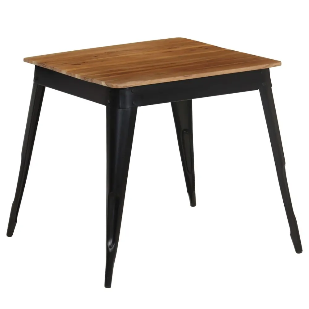 Mesa de jantar madeira de acácia maciç e ço 75x75x76 cm