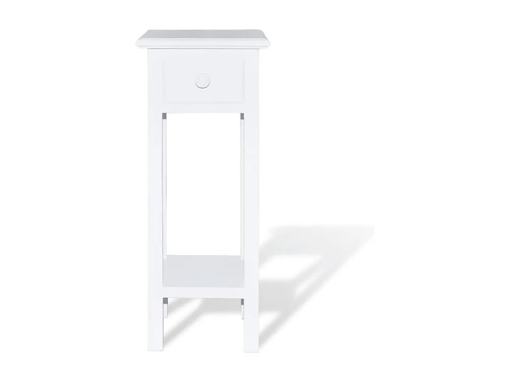 Mesa lateral com gaveta branco