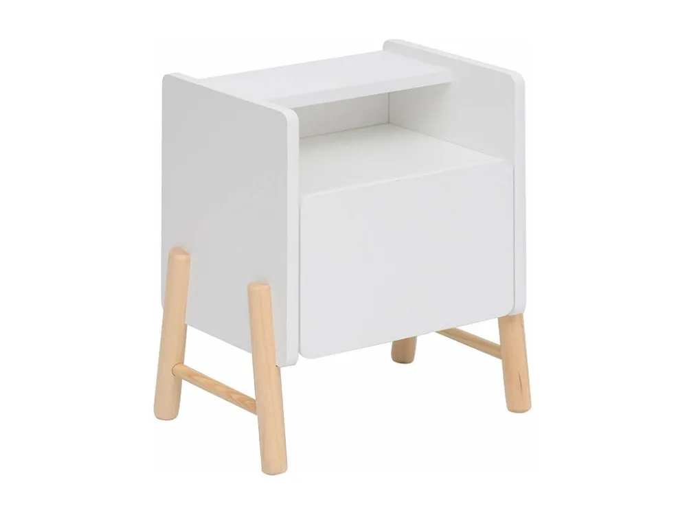 Cômoda para crianças Rebecca Mobili Kelen 49x40x30 MDF Pinho Branco Marrom