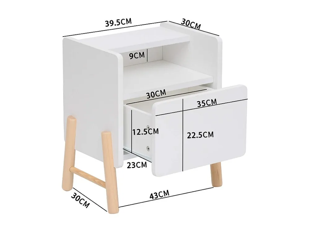 Cômoda para crianças Rebecca Mobili Kelen 49x40x30 MDF Pinho Branco Marrom