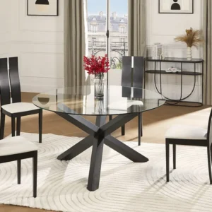 Conjunto mesa CENTAURI + 4 cadeiras SALENA - Faia - Wenge