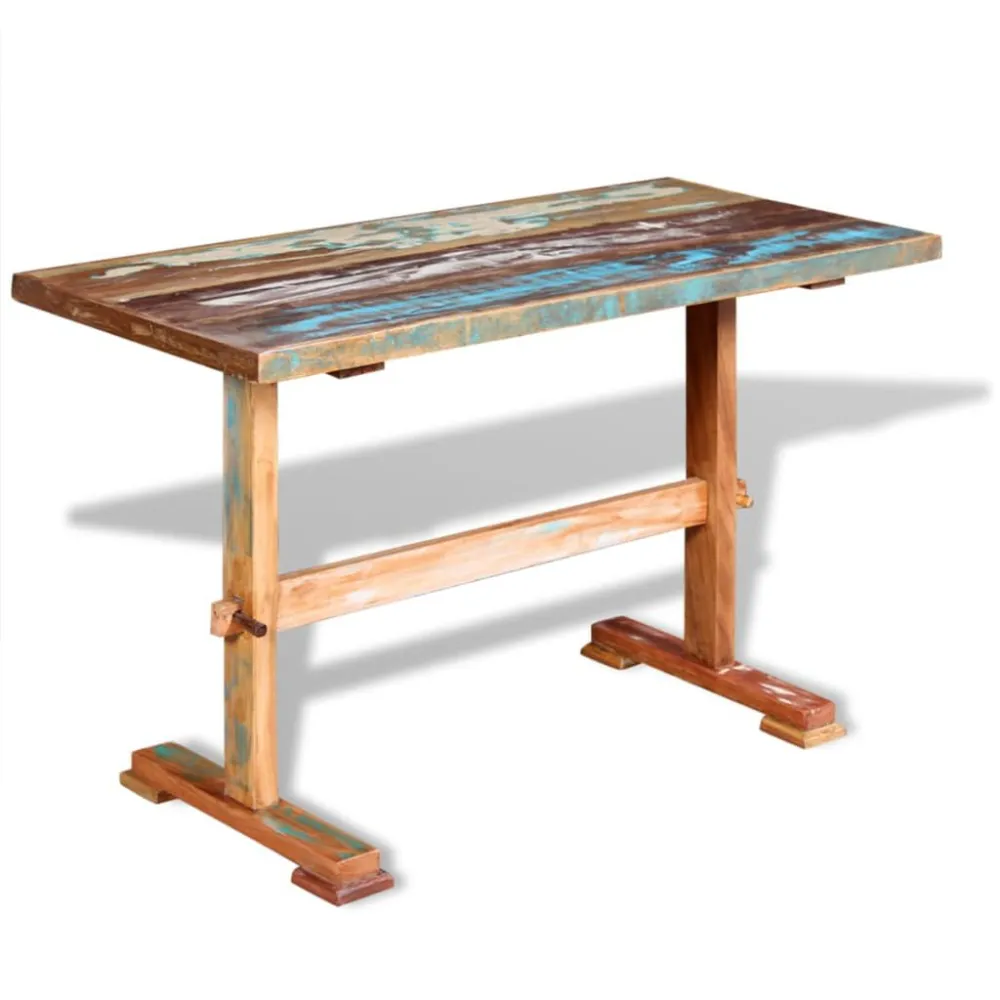 Cadeira de Jantar Mesa de jantar pedestal 120x58x78 cm madeira recuperada maciç