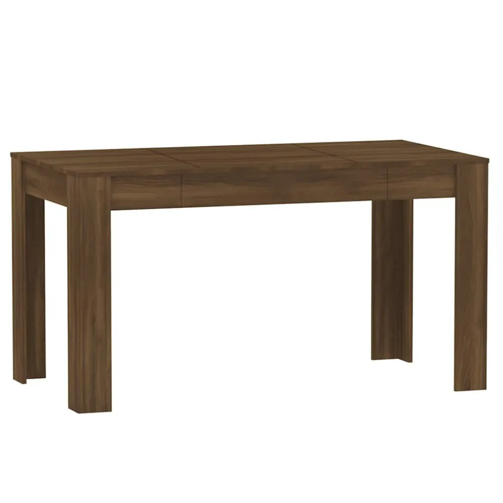 Mesa Extensível Mesa jantar 140x74,5x76 cm derivados madeira carvalho castanho