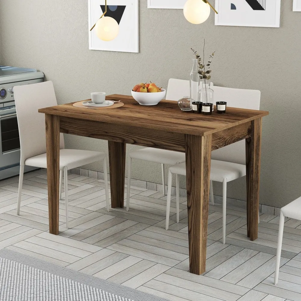 Mesa de jantar com armazenamento Fiorita L110cm Madeira escura com Garantia Estendida
