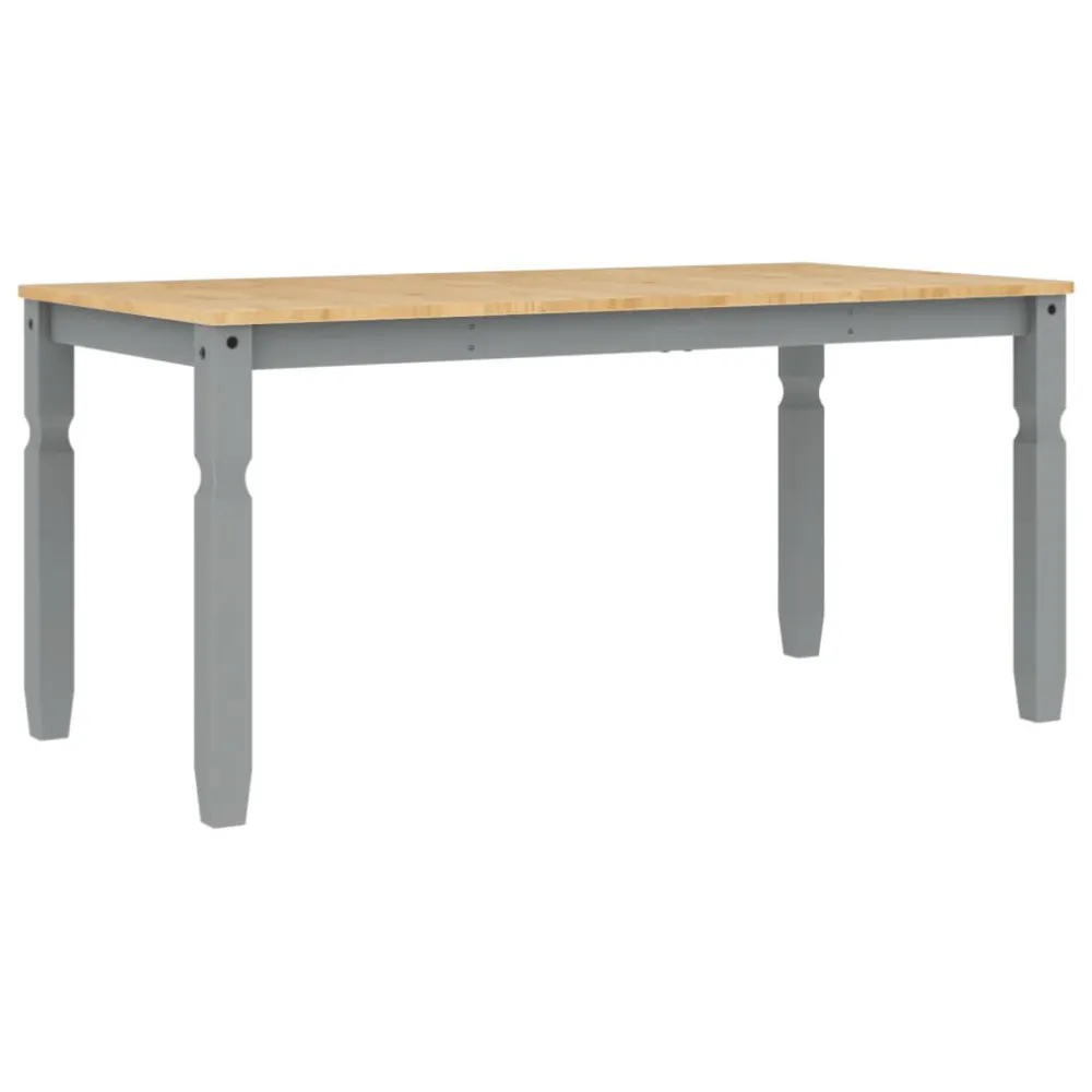 Mesa de jantar Corona 160x80x75 cm madeira pinho maciç cinza | Montagem Fácil