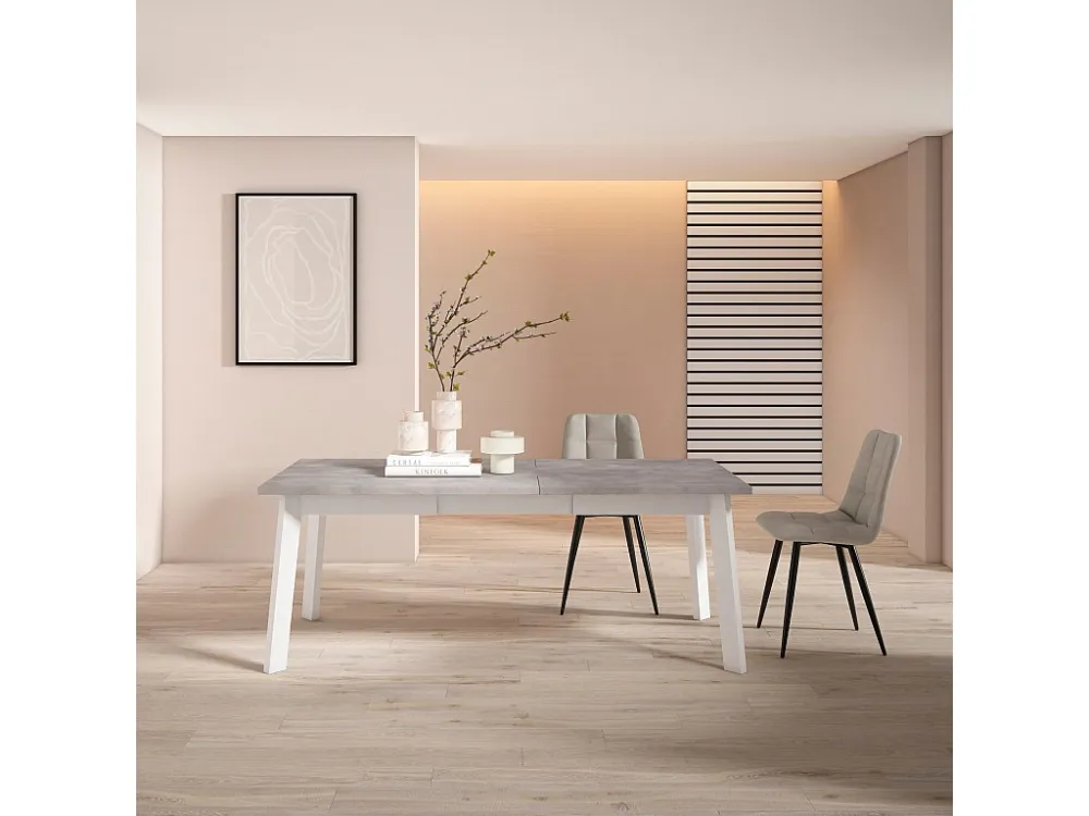 Mesa Sala de Jantar, 200, Para 10 pessoas, Pés de madeira, Cimento com 4 Gavetas