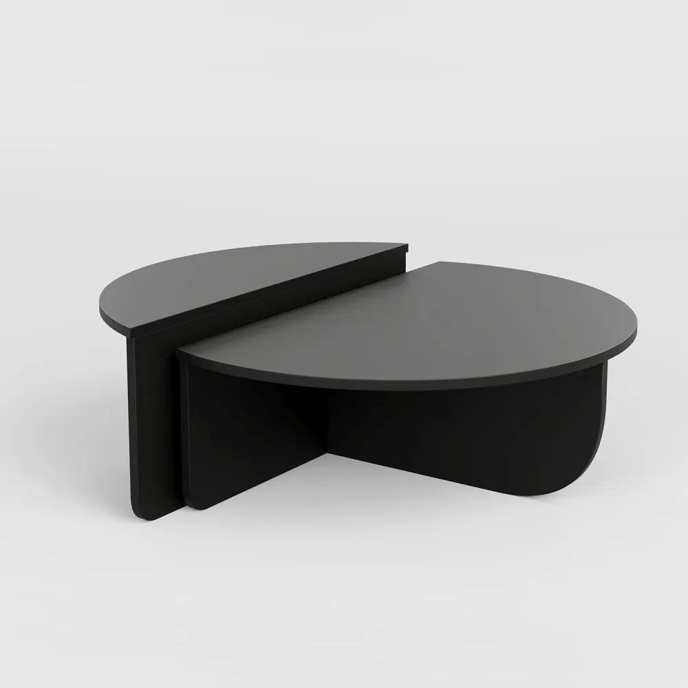 Conjunto de 2 mesas de centro design Oatglow Preto
