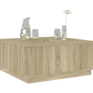 Mesa de centro 100x100x40 cm derivados madeira carvalho sonoma