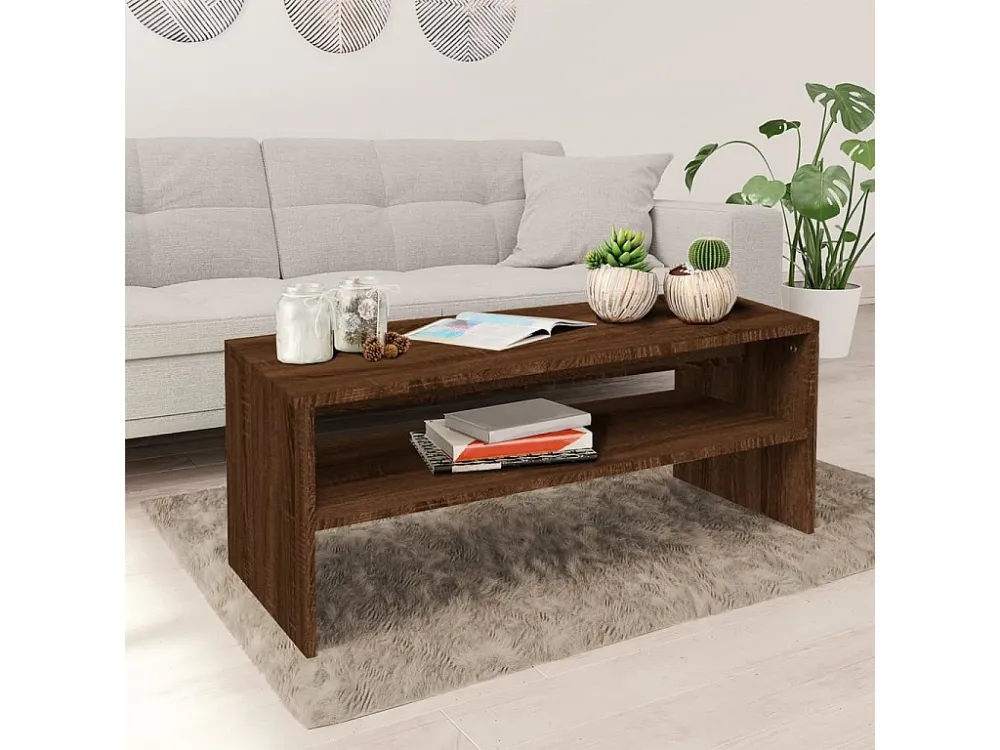 Mesa de centro 100x40x40 cm derivados madeira carvalho castanho