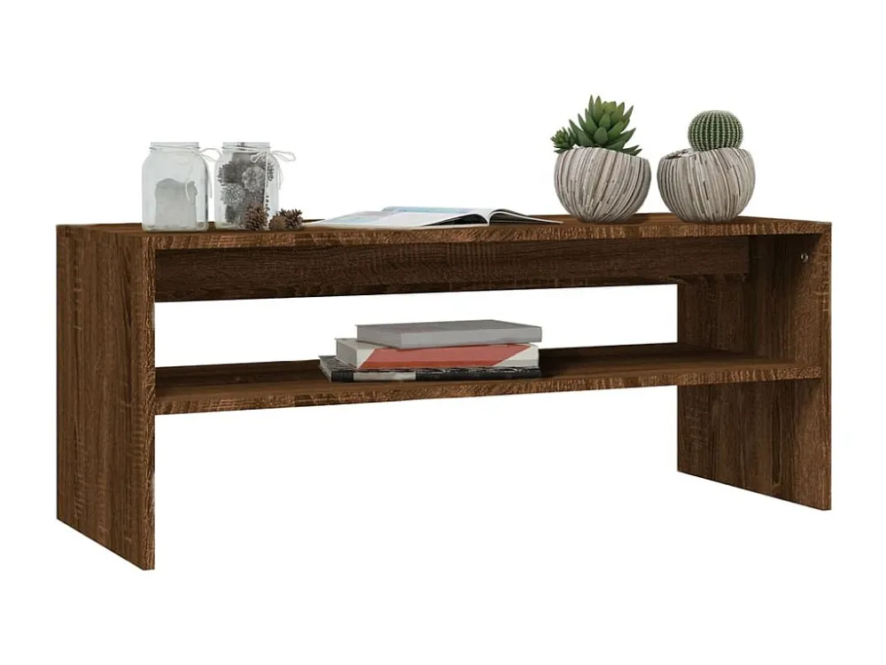Mesa de centro 100x40x40 cm derivados madeira carvalho castanho