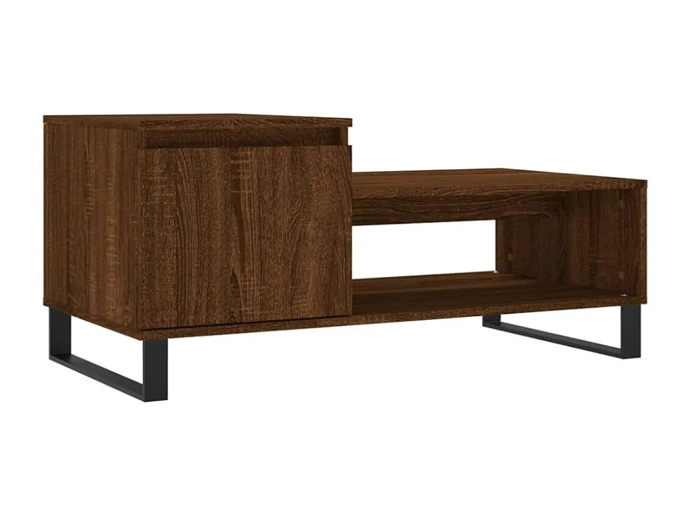Mesa de centro 100x50x45 cm derivados madeira carvalho castanho