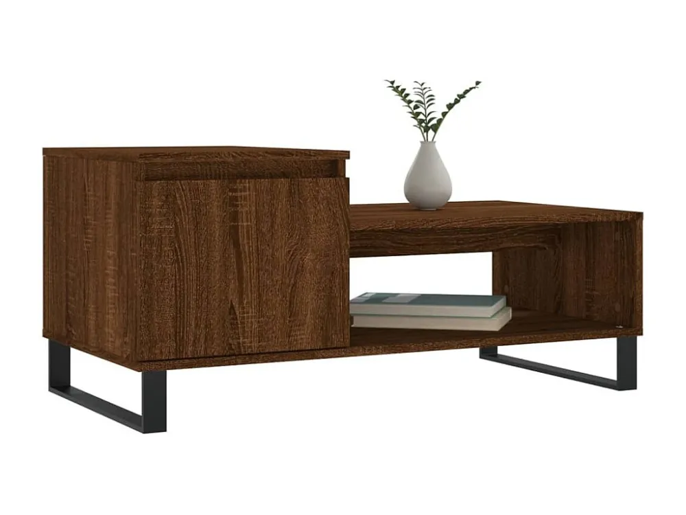 Mesa de centro 100x50x45 cm derivados madeira carvalho castanho