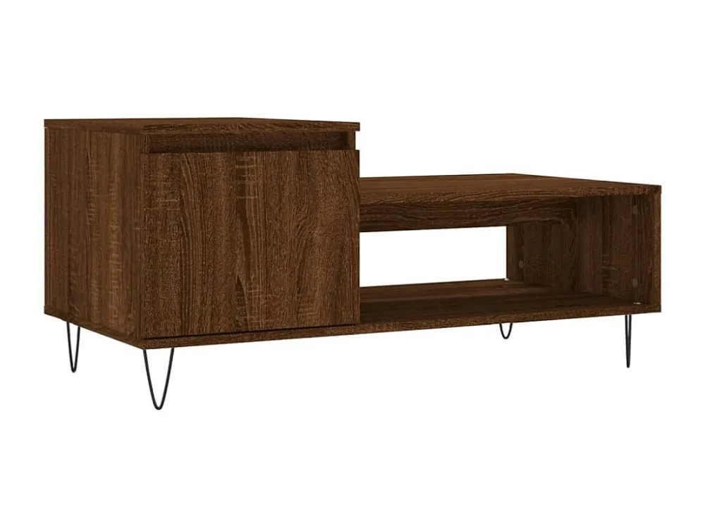 Mesa de centro 100x50x45 cm derivados madeira carvalho castanho
