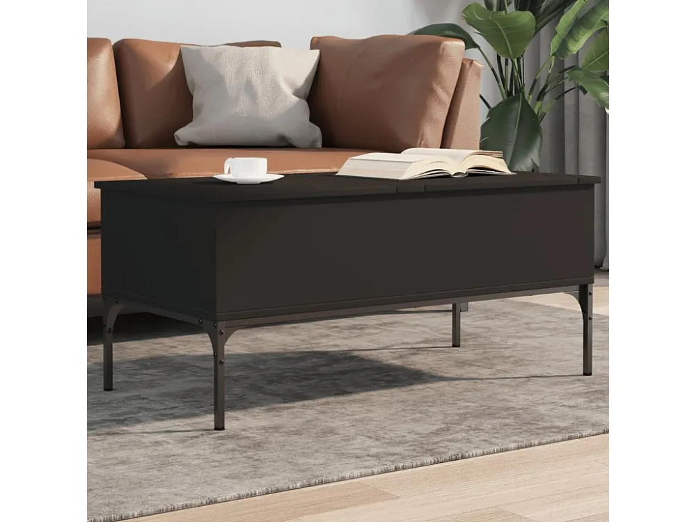 Mesa de centro 100x50x45 cm derivados de madeira/metal preto