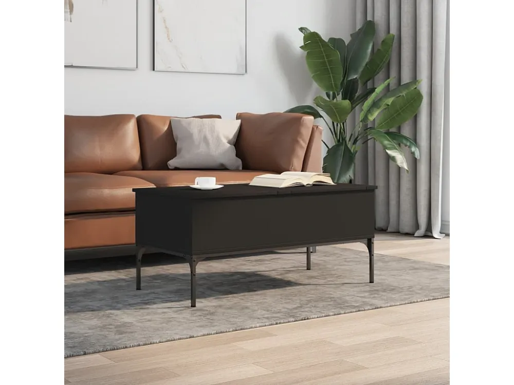 Mesa de centro 100x50x45 cm derivados de madeira/metal preto