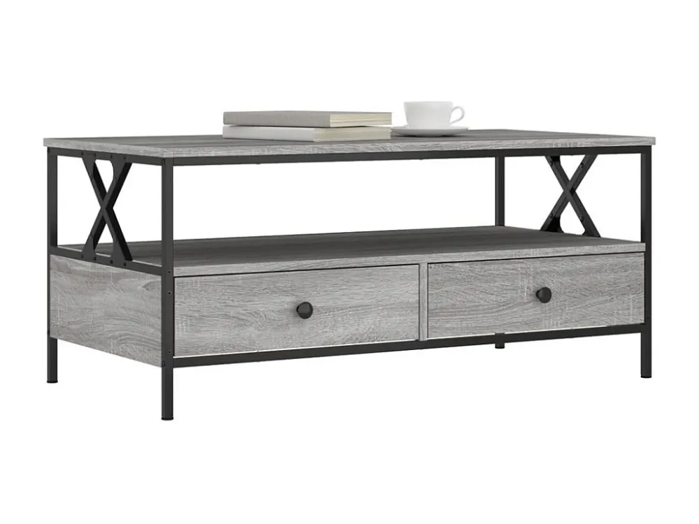Mesa de centro 100x51x45cm derivados de madeira cinzento sonoma