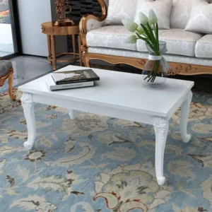 Mesa de centro, 100x60x42 cm, branco cintilante