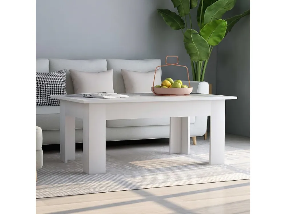 Mesa de centro 100x60x42 cm contraplacado branco