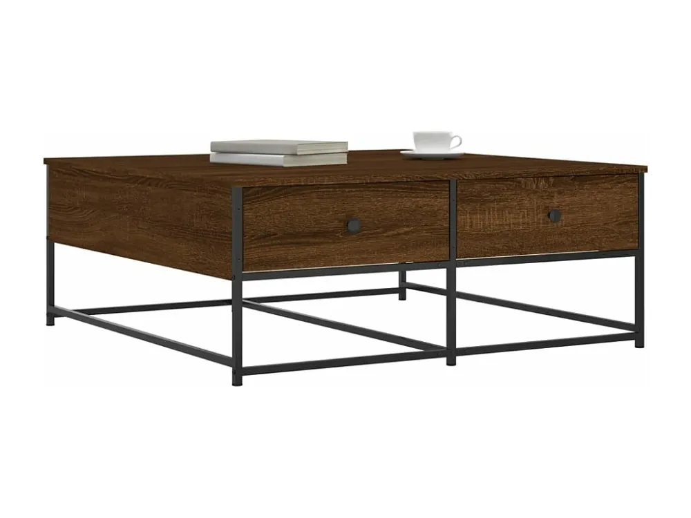 Mesa de centro 100x99x40 cm derivados madeira carvalho castanho