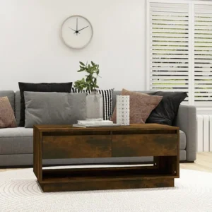 Mesa de centro 102,5x55x44 cm contraplacado cor carvalho fumado