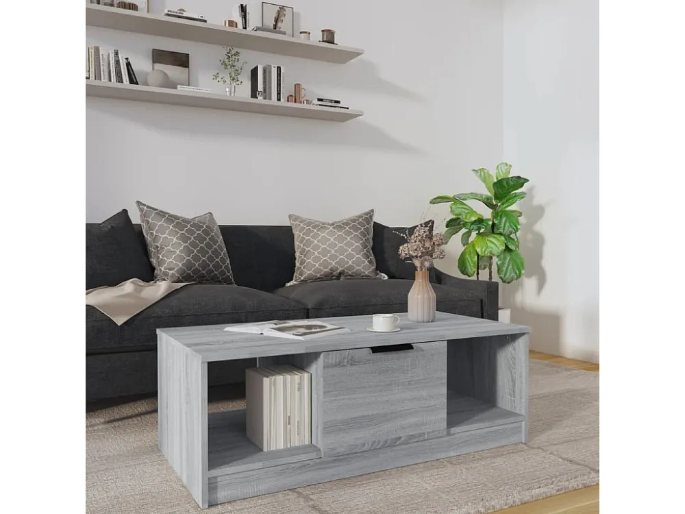 Mesa de centro 102x50x36cm derivados de madeira cinzento sonoma