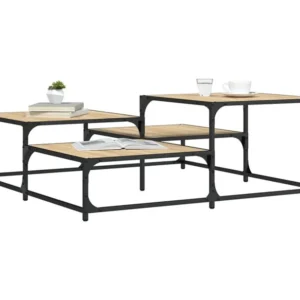 Mesa de centro 107x107x40 cm derivados madeira carvalho sonoma