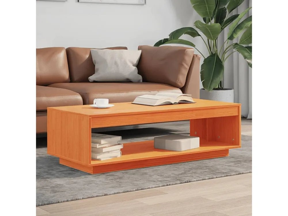 Mesa de centro 110x50x33,5 cm pinho maciço castanho mel