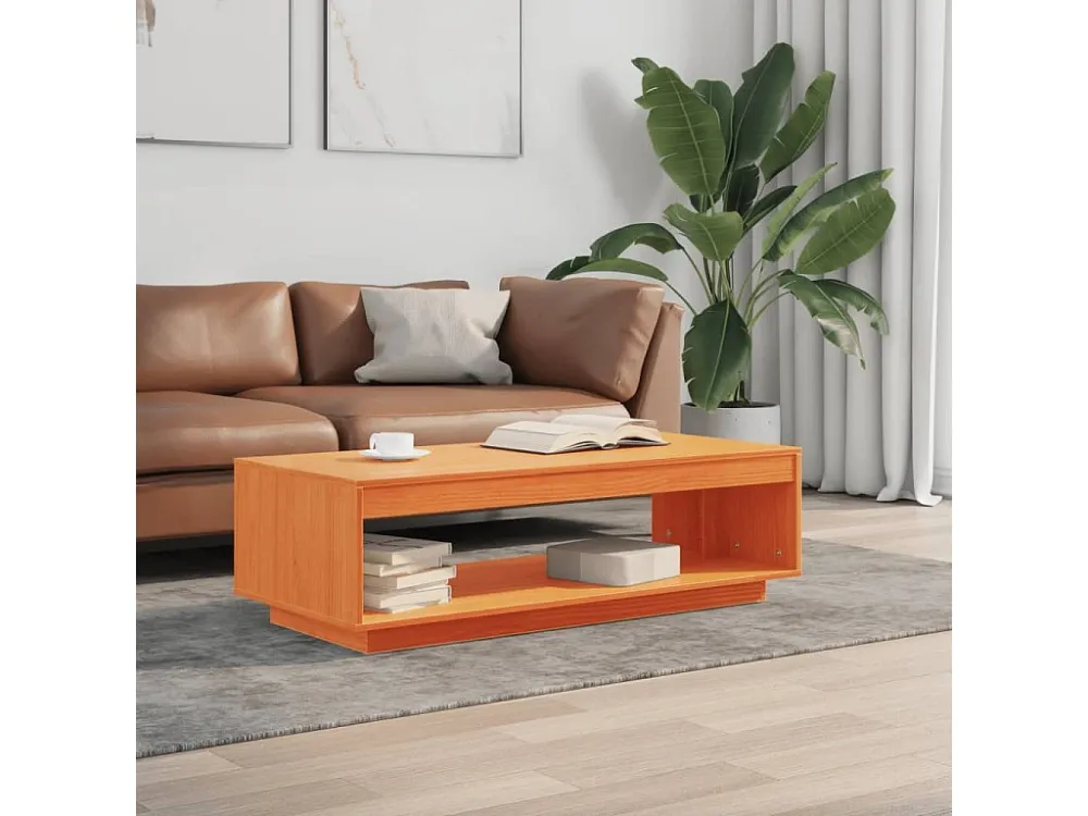 Mesa de centro 110x50x33,5 cm pinho maciço castanho mel