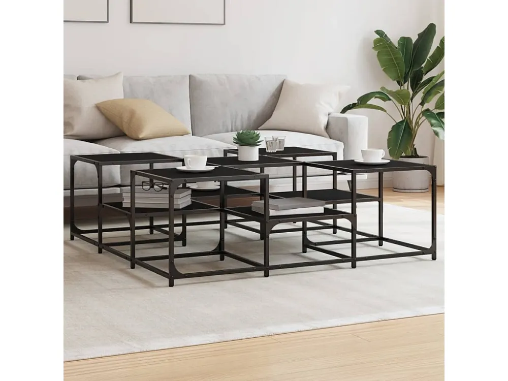 Mesa de centro 121x121x40 cm derivados de madeira preto